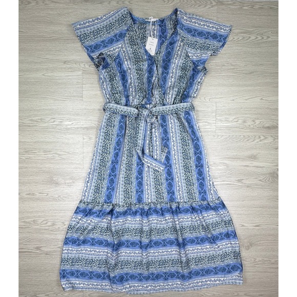 Lucky Brand Dresses & Skirts - Lucky Brand Women Dress Peri Vertical Blue XL NWT Paisley Tiered Midi